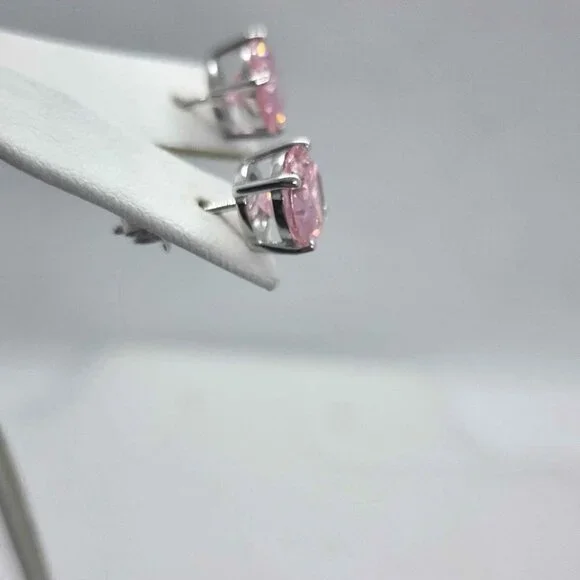 NEW Sterling SIlver 925 PINK GemStone Studs - Earrings - Picture 4 of 5